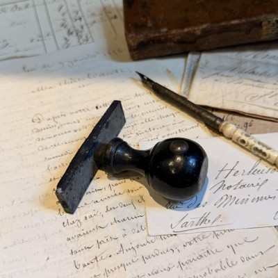 Antique manual pharmacy stamp - BERTHIER Pharmacy