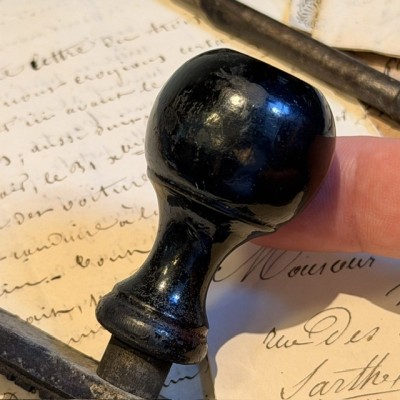 Antique manual pharmacy stamp - BERTHIER Pharmacy