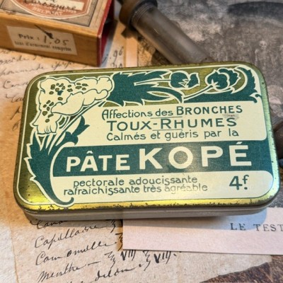 Kopé Opium Paste for Coughs - Vintage tin medicine box - Pharmacy - Apothecary