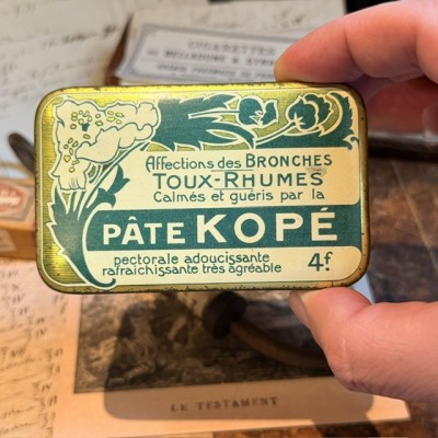 Kopé Opium Paste for Coughs - Vintage tin medicine box - Pharmacy - Apothecary