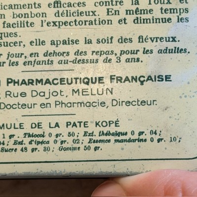Kopé Opium Paste for Coughs - Vintage tin medicine box - Pharmacy - Apothecary