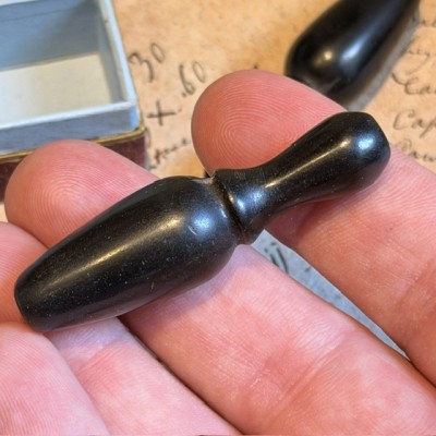 Pair of ebonite medical cannulas in their original box - 1920/1930