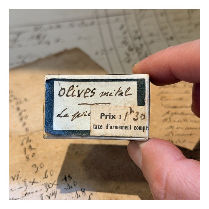 Boîte d'Olives ORL en métal - 1939/1940 - Stock neuf d'époque
