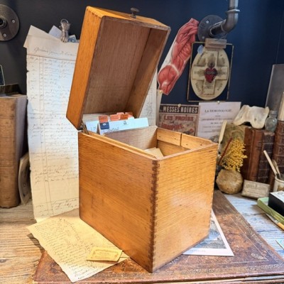Oak desk card index cabinet - Antique pharmacy cabinet - 1910/1930