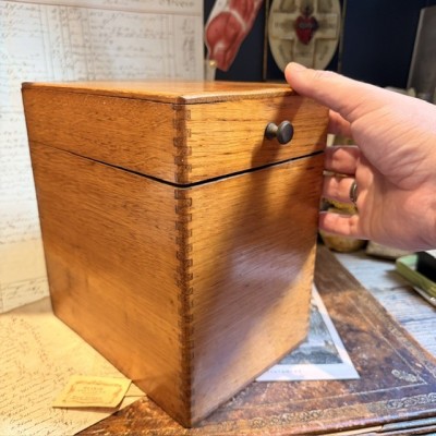 Oak desk card index cabinet - Antique pharmacy cabinet - 1910/1930