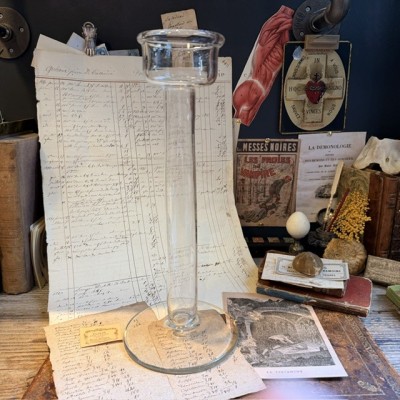 Éprouvette à cuvette pour uréomètrie à mercure - 1900 - Pharmacie - Apothicaire