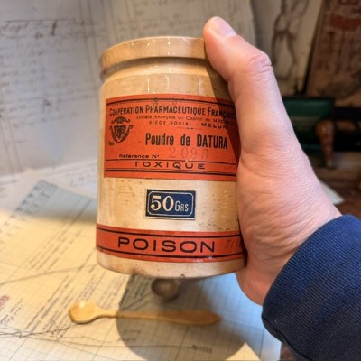 Poudre de Datura - Poison - Flacon ancien de pharmacie