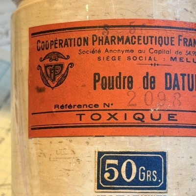 Poudre de Datura - Poison - Flacon ancien de pharmacie