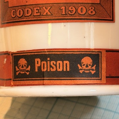 Extrait de Strophanthus - Codex 1908 - Poison - Pot ancien de pharmacie