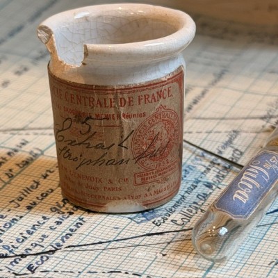 Extrait de Strophanthus - Codex 1908 - Poison - Pot ancien de pharmacie