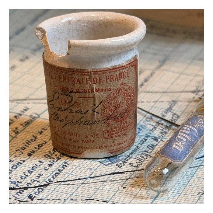 Excerpt from Strophanthus MENIER - TINY pot - POISON cabinet - Antique pharmacy