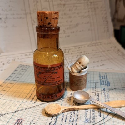 Pilules d'Extrait d'Opium - Poison - Flacon ancien de pharmacie
