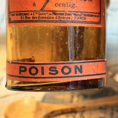 Pilules d'Extrait d'Opium - Poison - Flacon ancien de pharmacie
