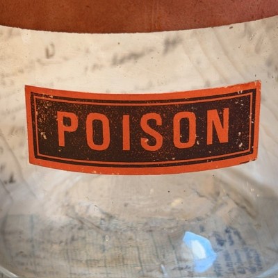 Hemlock leaves - POISON - Antique Pharmacy Bottle - Apothecary Jar