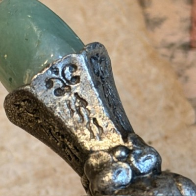 Pilon de Laboratoire en métal ciselé et pierre dure - Apothicaire