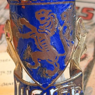 Génial Lucifer - Ancienne plaque de vélo - Laiton & Émail Bleu - 1930