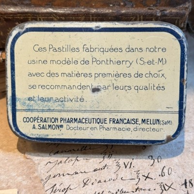 Metal box of breath mints with cocaine - 1920's