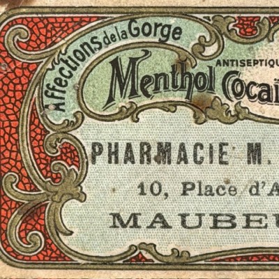 Box of Cocaine - Menthol Borate Cocaine Lozenges - 1900/1910 - Art Nouveau