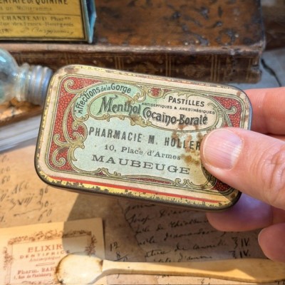 Box of Cocaine - Menthol Borate Cocaine Lozenges - 1900/1910 - Art Nouveau