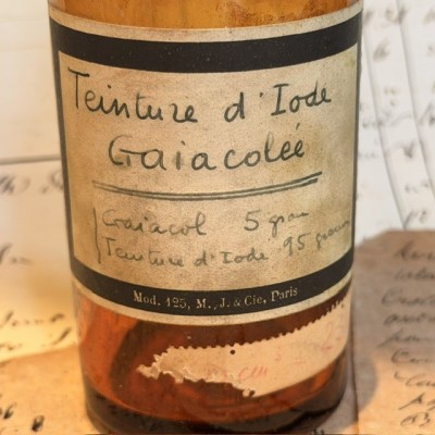 Teinture d'Iode Gaïacolée - Flacon ancien de pharmacie-Apothicaire