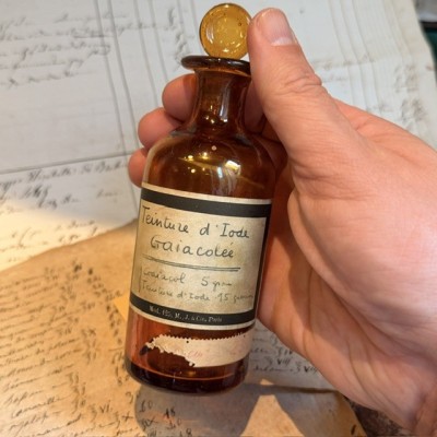 Teinture d'Iode Gaïacolée - Flacon ancien de pharmacie-Apothicaire
