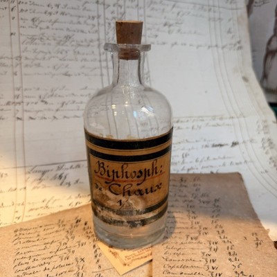 Biphosphate de Chaux - Flacon ancien de pharmacie-Apothicaire