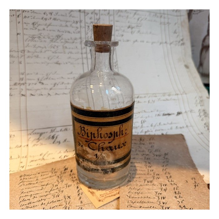 Biphosphate de Chaux - Flacon ancien de pharmacie-Apothicaire