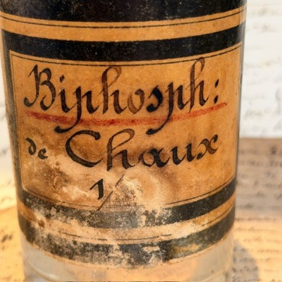 Biphosphate de Chaux - Flacon ancien de pharmacie-Apothicaire