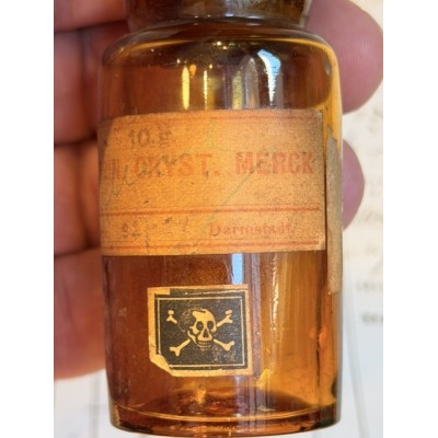 Élatérine cristallisée Merck - Poison - Flacon ancien de pharmacie