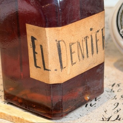 Toothpaste elixir - Antique pharmacy bottle - Apothecary