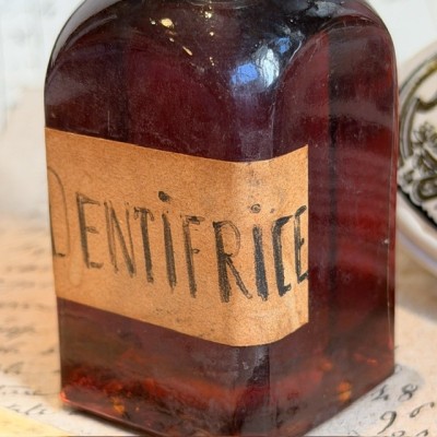Toothpaste elixir - Antique pharmacy bottle - Apothecary