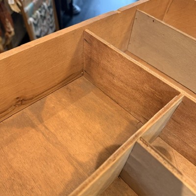 Antique wooden pharmacy drawer with 6 compartments - Curiosity shelf display