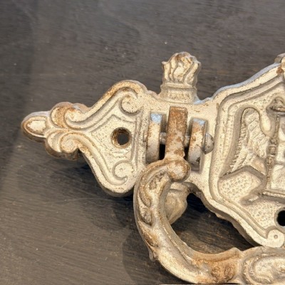 Antique Coffin handle - Winged hourglass circa 1900