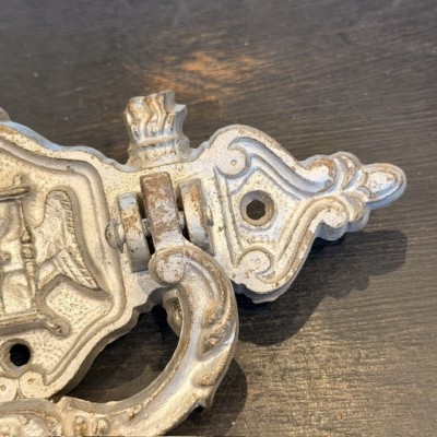 Antique Coffin handle - Winged hourglass circa 1900