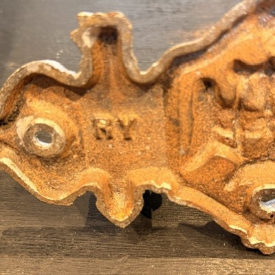 Antique Coffin handle - Winged hourglass circa 1900
