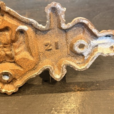 Antique Coffin handle - Winged hourglass circa 1900