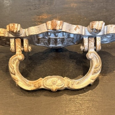 Antique Coffin handle - Winged hourglass circa 1900