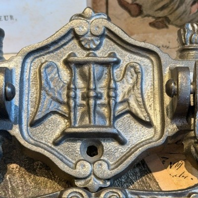 Antique Coffin handle - Winged hourglass circa 1900