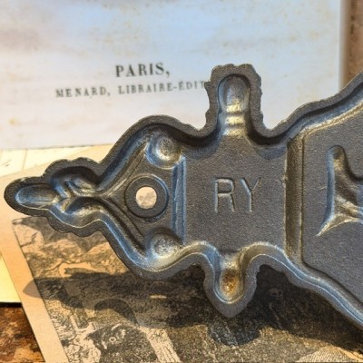 Antique Coffin handle - Winged hourglass circa 1900