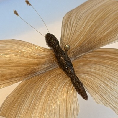 Butterfly in BLOND hair - Hair work in the style of the 19th century