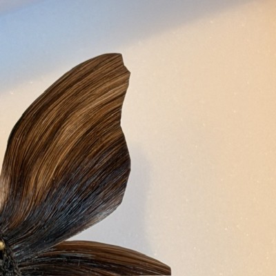 Butterfly in BROWN hair - Hair work in the style of the 19th century