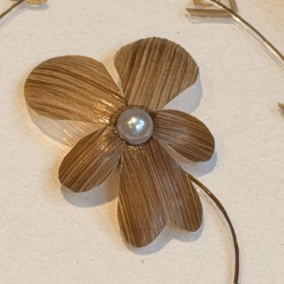 Fleur de pensée en cheveux - Souvenir à la manière victorienne du XIXème siècle
