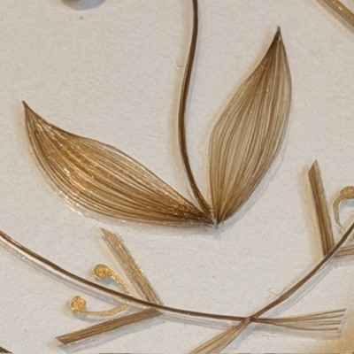 Fleur de pensée en cheveux - Souvenir à la manière victorienne du XIXème siècle