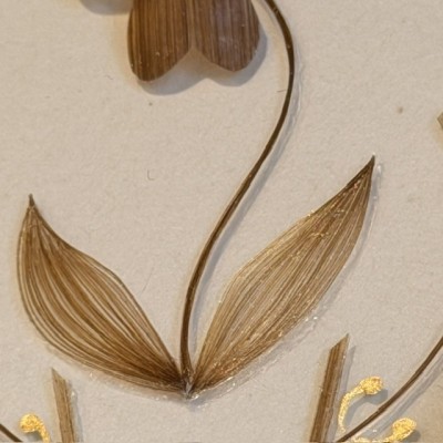Fleur de pensée en cheveux - Souvenir à la manière victorienne du XIXème siècle
