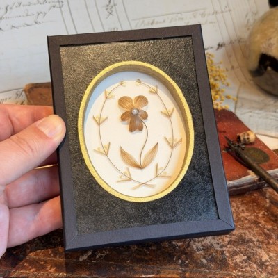 Heartsease flower in hair - Victorian Souvenir in hair- Mourning memory
