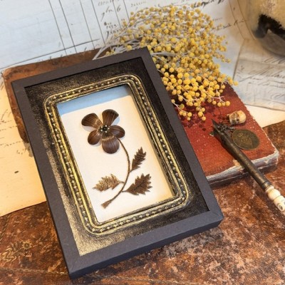 Fleur de pensée en cheveux - Souvenir à la manière victorienne du XIXème siècle