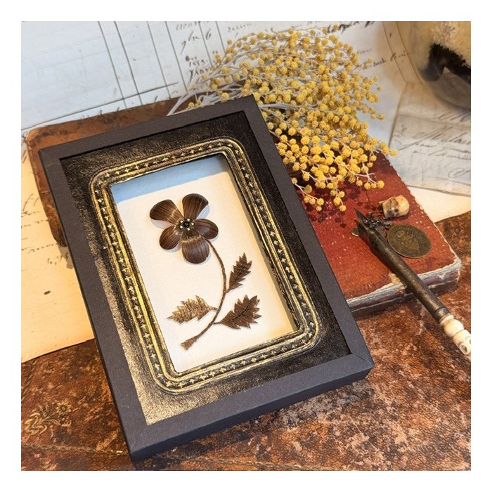 Fleur de pensée en cheveux - Souvenir à la manière victorienne du XIXème siècle