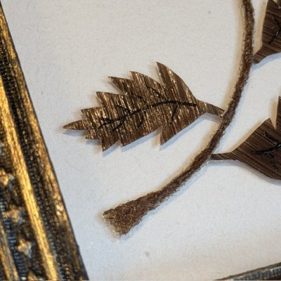Fleur de pensée en cheveux - Souvenir à la manière victorienne du XIXème siècle
