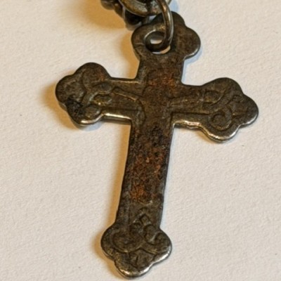 Memento Mori - Grain de rosaire bi-face avec médaille d'indulgence - Piété XIXème siècle