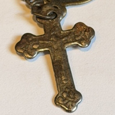 Memento mori - Two-sided rosary bead with indulgence medal - 19th century